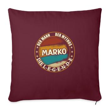 Marko Vorname Name Geburtstag - Sofakissenbezug 45 x 45 cm - Burgunderrot - Vorne