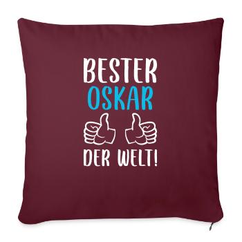 Oskar Vorname Name Geburtstag - Sofakissenbezug 45 x 45 cm - Burgunderrot - Vorne