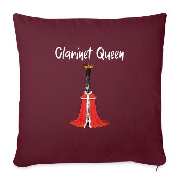 Clarinettiste Musiciens d’orchestre - Housse de coussin décorative 45 x 45 cm - bordeaux - Devant