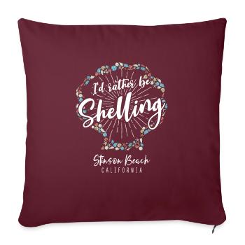 Collecte de coquillages sur la plage Collecteurs de coquillages - Housse de coussin décorative 45 x 45 cm - bordeaux - Devant