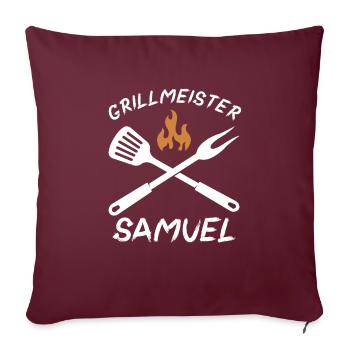 Grillmeister Samuel - Sofakissenbezug 45 x 45 cm - Burgunderrot - Vorne