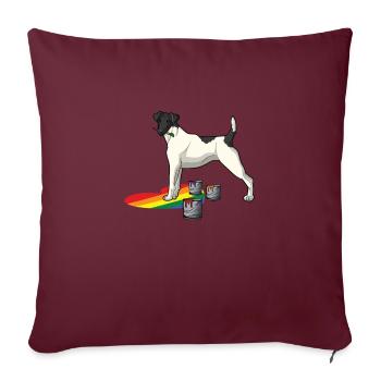 Glatthaar Foxterrier Hund - Sofakissenbezug 45 x 45 cm - Burgunderrot - Vorne