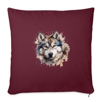 Alaskan Malamute - Sofakissenbezug 45 x 45 cm - Burgunderrot - Vorne