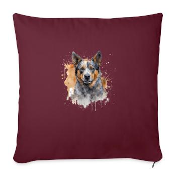 Bouvier australien - Housse de coussin décorative 45 x 45 cm - bordeaux - Devant