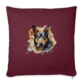 Kelpie australien - Housse de coussin décorative 45 x 45 cm - bordeaux - Devant