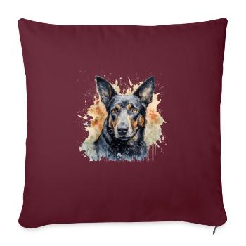 Australian Kelpie - Sofakissenbezug 45 x 45 cm - Burgunderrot - Vorne