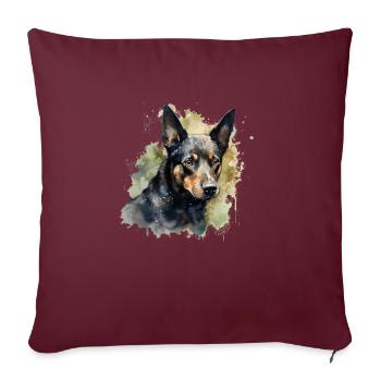 Kelpie australien - Housse de coussin décorative 45 x 45 cm - bordeaux - Devant