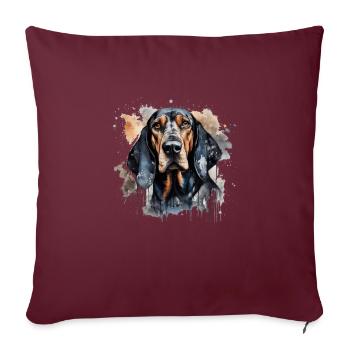 Black and Tan Coonhound - Sofakissenbezug 45 x 45 cm - Burgunderrot - Vorne