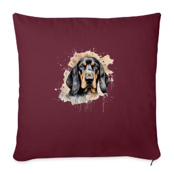 Black and Tan Coonhound - Sofakissenbezug 45 x 45 cm - Burgunderrot - Vorne