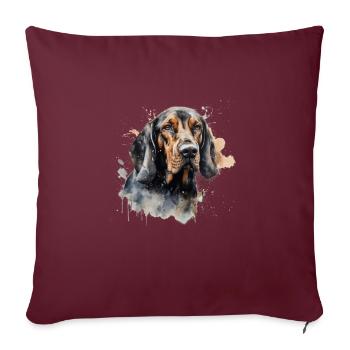 Black and Tan Coonhound - Sofakissenbezug 45 x 45 cm - Burgunderrot - Vorne