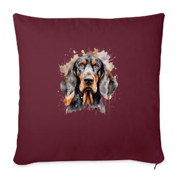 Black and Tan Coonhound - Sofakissenbezug 45 x 45 cm - Burgunderrot - Vorne