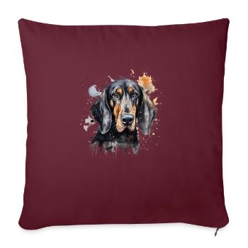 Black and Tan Coonhound - Sofakissenbezug 45 x 45 cm - Burgunderrot - Vorne