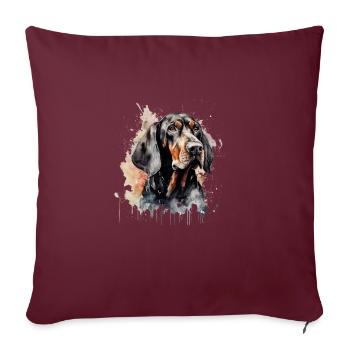 Black and Tan Coonhound - Sofakissenbezug 45 x 45 cm - Burgunderrot - Vorne