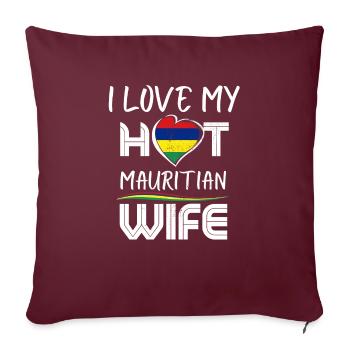 C’est drôle que j’aime mon mari mauricien chaud - Housse de coussin décorative 45 x 45 cm - bordeaux - Devant