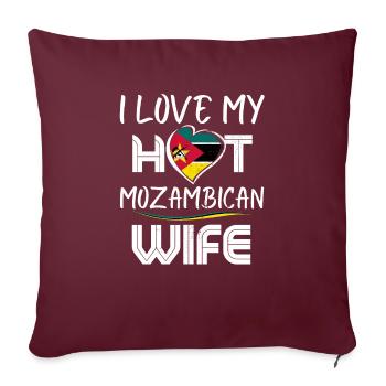 C’est drôle que j’aime mon mari mozambicain chaud - Housse de coussin décorative 45 x 45 cm - bordeaux - Devant