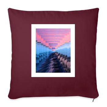 Paysage enveloppé de brume - Housse de coussin décorative 45 x 45 cm - bordeaux - Devant