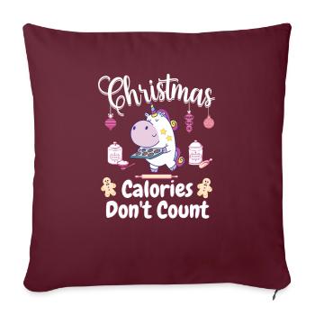 Cadeau de Noël doux Noël Licorne boulangerie - Housse de coussin décorative 45 x 45 cm - bordeaux - Devant