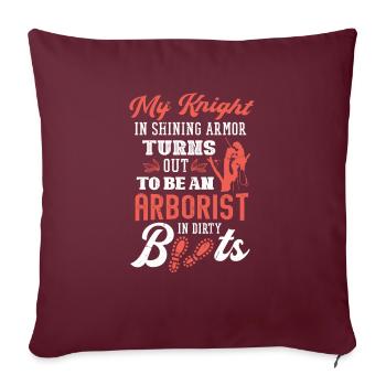 Bûcheron tronçonneuse arboriste - Housse de coussin décorative 45 x 45 cm - bordeaux - Devant