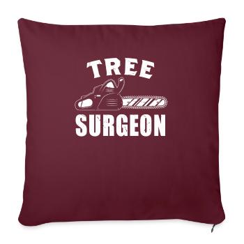 Bûcheron tronçonneuse arboriste - Housse de coussin décorative 45 x 45 cm - bordeaux - Devant