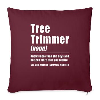 Bûcheron tronçonneuse arboriste - Housse de coussin décorative 45 x 45 cm - bordeaux - Devant