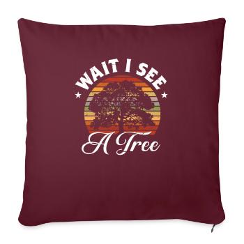 Bûcheron tronçonneuse arboriste - Housse de coussin décorative 45 x 45 cm - bordeaux - Devant
