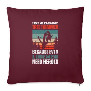 Bûcheron tronçonneuse arboriste - Housse de coussin décorative 45 x 45 cm - bordeaux - Devant