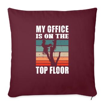Bûcheron tronçonneuse arboriste - Housse de coussin décorative 45 x 45 cm - bordeaux - Devant