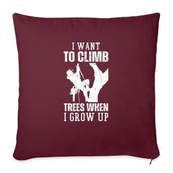 Bûcheron tronçonneuse arboriste - Housse de coussin décorative 45 x 45 cm - bordeaux - Devant