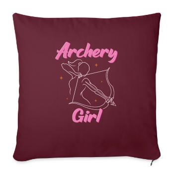 Arc de tir à l’arc - Housse de coussin décorative 45 x 45 cm - bordeaux - Devant