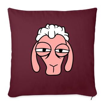 mouton sceptique regard critique visage tête cool - Housse de coussin décorative 45 x 45 cm - bordeaux - Devant