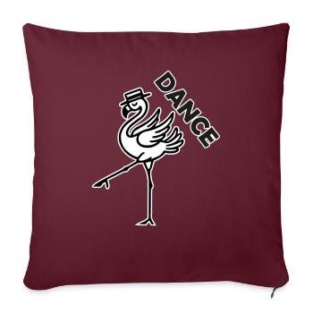 Fancy Flamingo with hat - Dance Design - Sofa pillowcase 17,3'' x 17,3'' (45 x 45 cm) - burgundy - Front