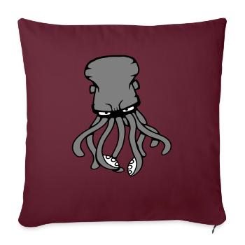 Pieuvre, Pieuvre, Pieuvre, Céphalopode, Calmar géant - Housse de coussin décorative 45 x 45 cm - bordeaux - Devant
