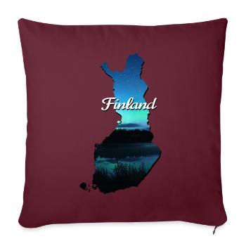 Carte de la Finlande finlande - Housse de coussin décorative 45 x 45 cm - bordeaux - Devant