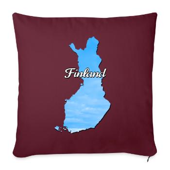 La carte de la Finlande Finlande, couleur bleue - Housse de coussin décorative 45 x 45 cm - bordeaux - Devant