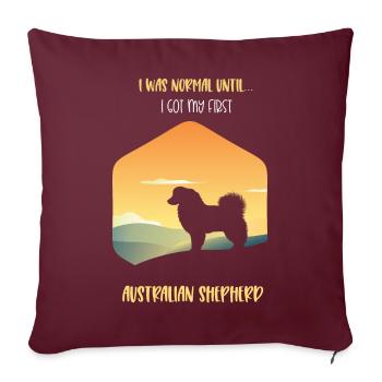 Cadeau de berger australien - Housse de coussin décorative 45 x 45 cm - bordeaux - Devant