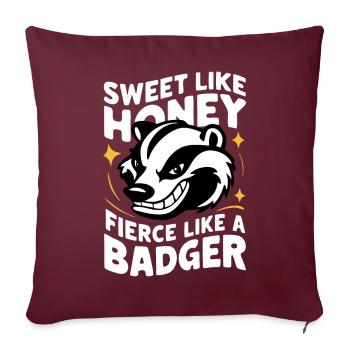 Blaireau Miel Blaireau Animal - Housse de coussin décorative 45 x 45 cm - bordeaux - Devant