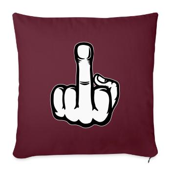 Mittelfinger Hand Symbol - Sofakissenbezug 45 x 45 cm - Burgunderrot - Vorne