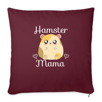 Hamster Mama - Sofakissenbezug 45 x 45 cm - Burgunderrot - Vorne