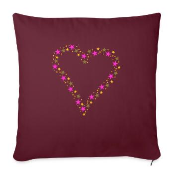 Coeur en Confetti - Housse de coussin décorative 45 x 45 cm - bordeaux - Devant