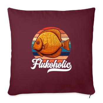 Pêche à la plie Pêche Attrapeur de pêche Plie d’été - Housse de coussin décorative 45 x 45 cm - bordeaux - Devant