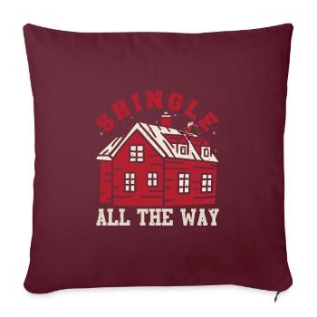 Drôle de couvreur charpentier occupation Noël - Housse de coussin décorative 45 x 45 cm - bordeaux - Devant