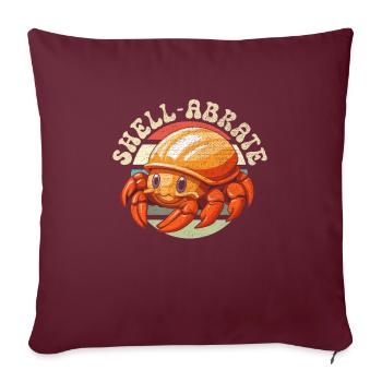 Mignon bernard-l’ermite crabes crustacés - Housse de coussin décorative 45 x 45 cm - bordeaux - Devant