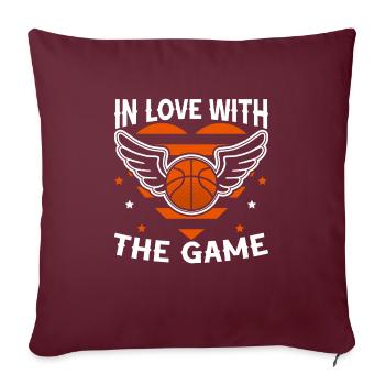 Basket-ball de la Saint-Valentin 14 février Basketball - Housse de coussin décorative 45 x 45 cm - bordeaux - Devant