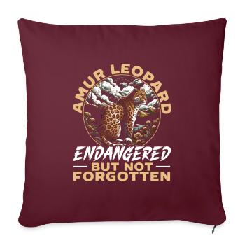 Espèces en voie de disparition, amoureux des animaux, bien-être animal - Housse de coussin décorative 45 x 45 cm - bordeaux - Devant