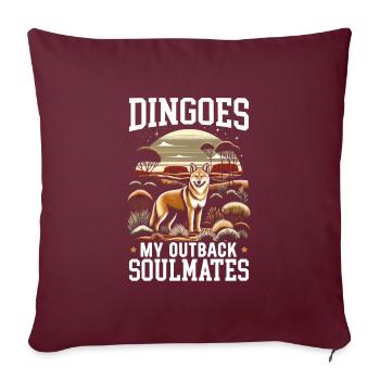 Dingo amoureux de l’Australie occidentale animal chien dingos - Housse de coussin décorative 45 x 45 cm - bordeaux - Devant