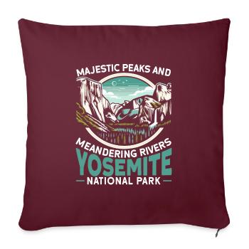 Parc national de Yosemite Outdoor Tours États-Unis Amérique - Housse de coussin décorative 45 x 45 cm - bordeaux - Devant