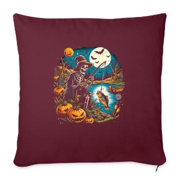 Drôle Halloween Costume Pêcheur Pêcheur - Housse de coussin décorative 45 x 45 cm - bordeaux - Devant
