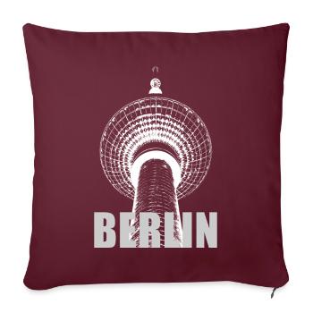Tour de télévision de Berlin - Housse de coussin décorative 45 x 45 cm - bordeaux - Devant