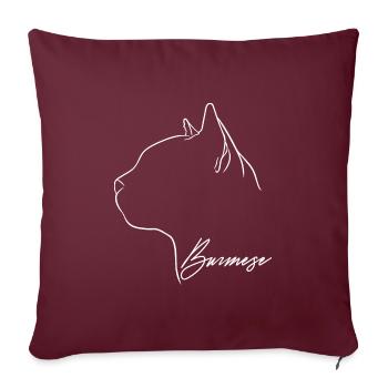 Profil Birman Chat Cat Wilsigns - Housse de coussin décorative 45 x 45 cm - bordeaux - Devant