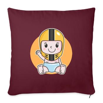 Moto bébé biker baby naissance grossesse - Housse de coussin décorative 45 x 45 cm - bordeaux - Devant